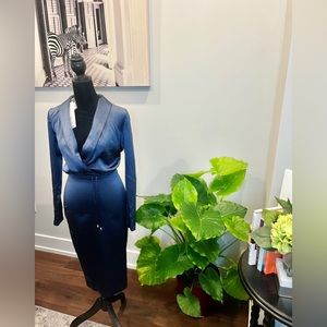 Oh Polly Navy Midi Dress